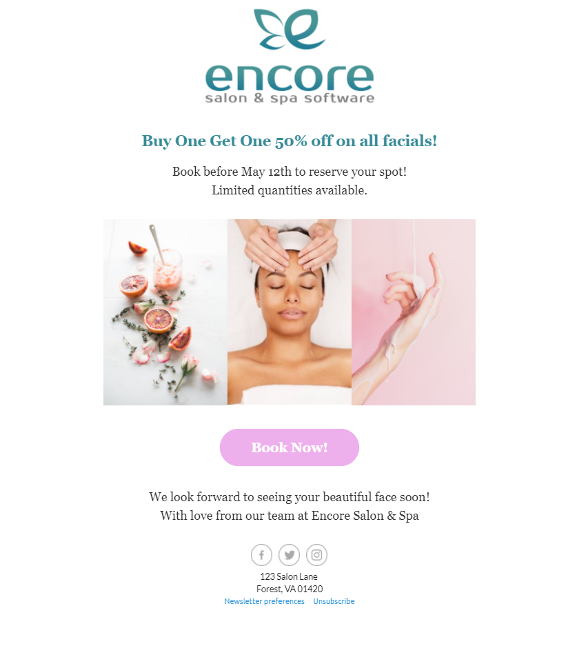 Example of a marketing email